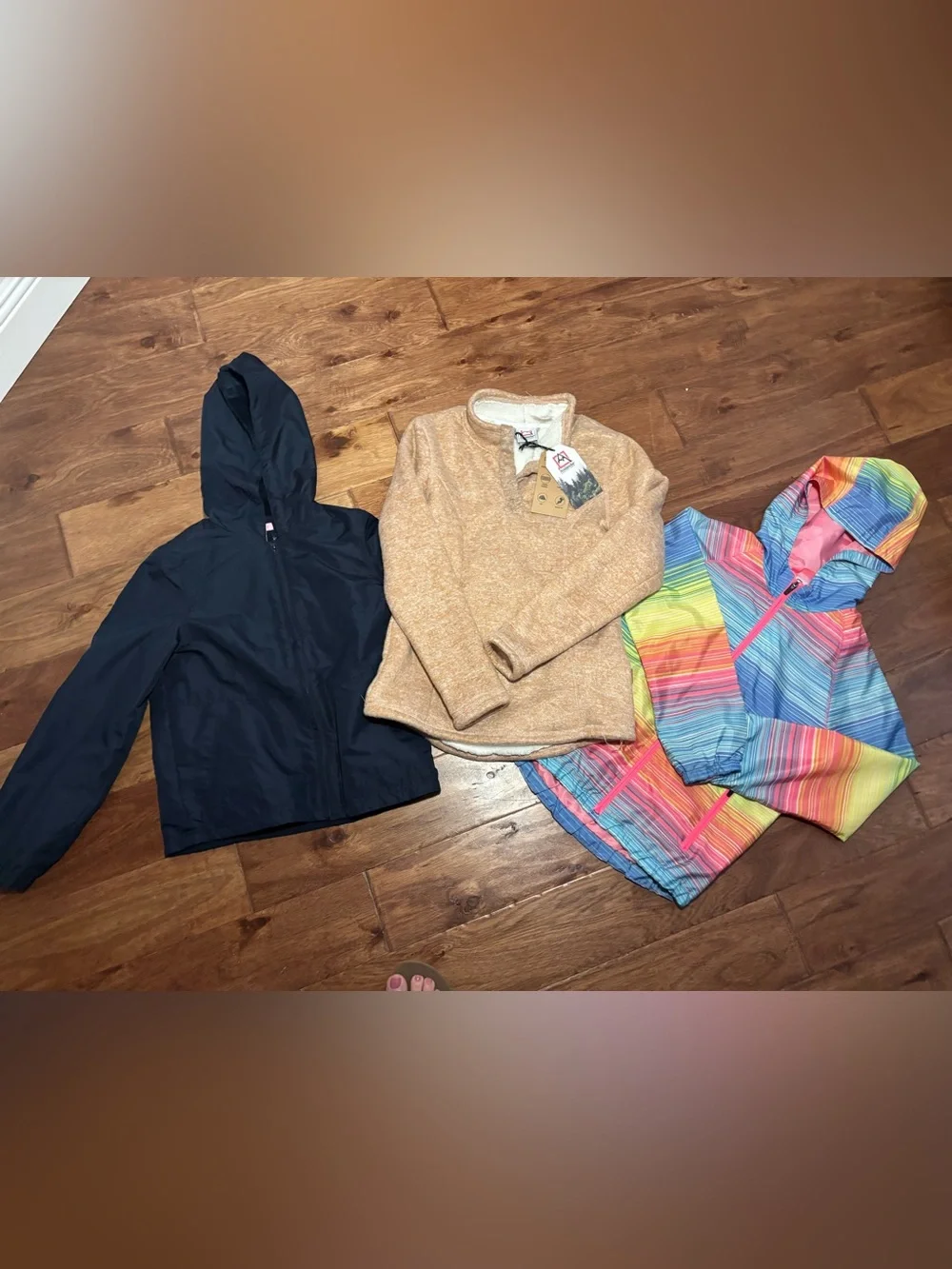 Bundle of 3 Winter Outdoor Rain Jacket Hooded Windbreaker Pullover Girls 10-12